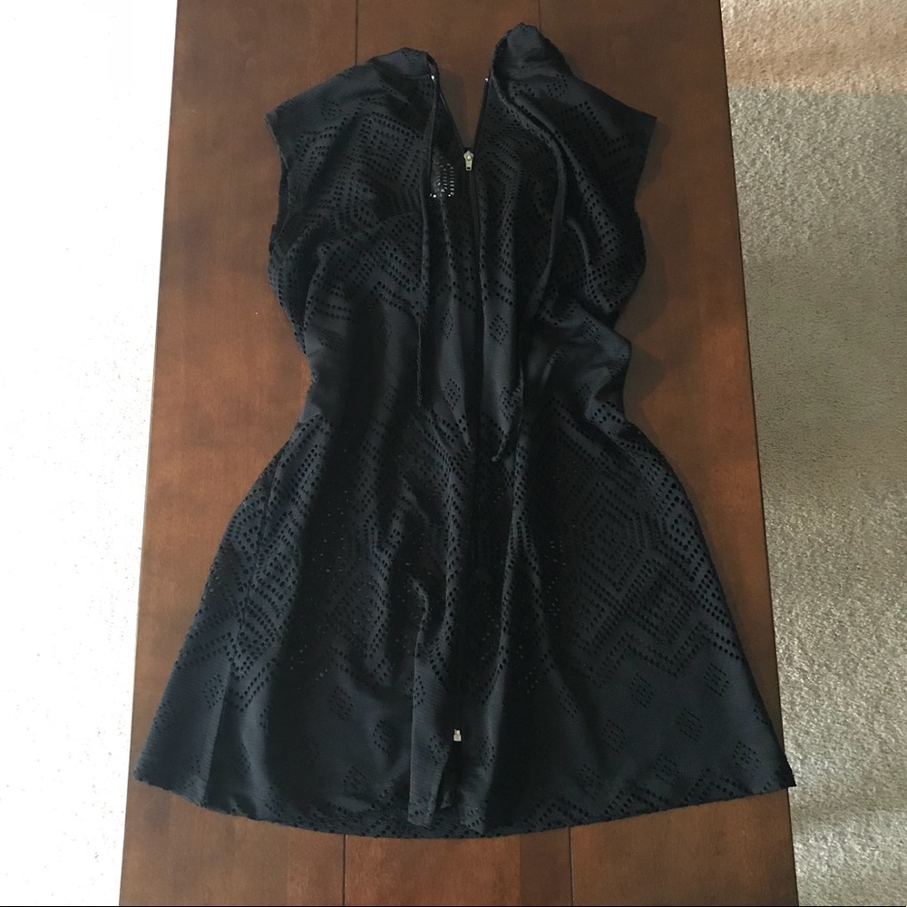 Black Laser Cut Beach Coverup